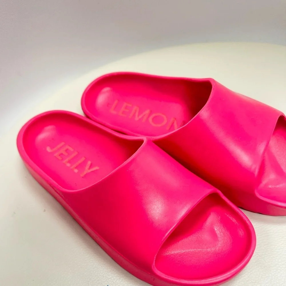 Lemon Jelly Neon Pink Slide Sandals Size 37 / US 6.5 💖